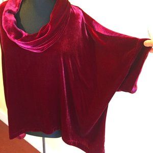 Eileen Fisher velvet tunic, cowl neck